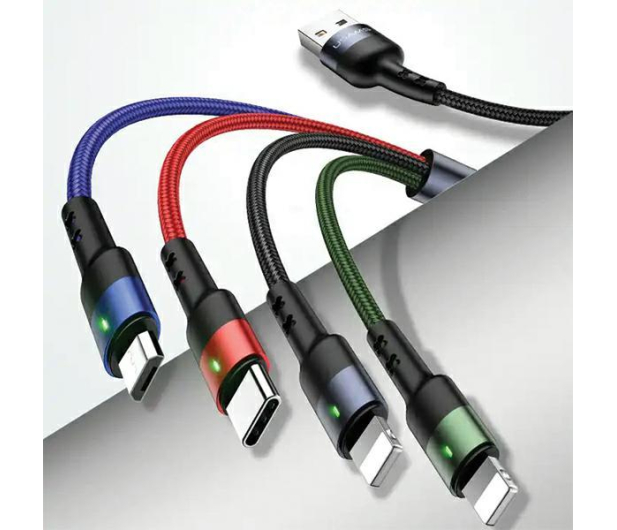 USAMS Kabel pleciony 1,2m 2A (2xlightning/microUSB/USB-C) - 1569053 - zdjęcie 4